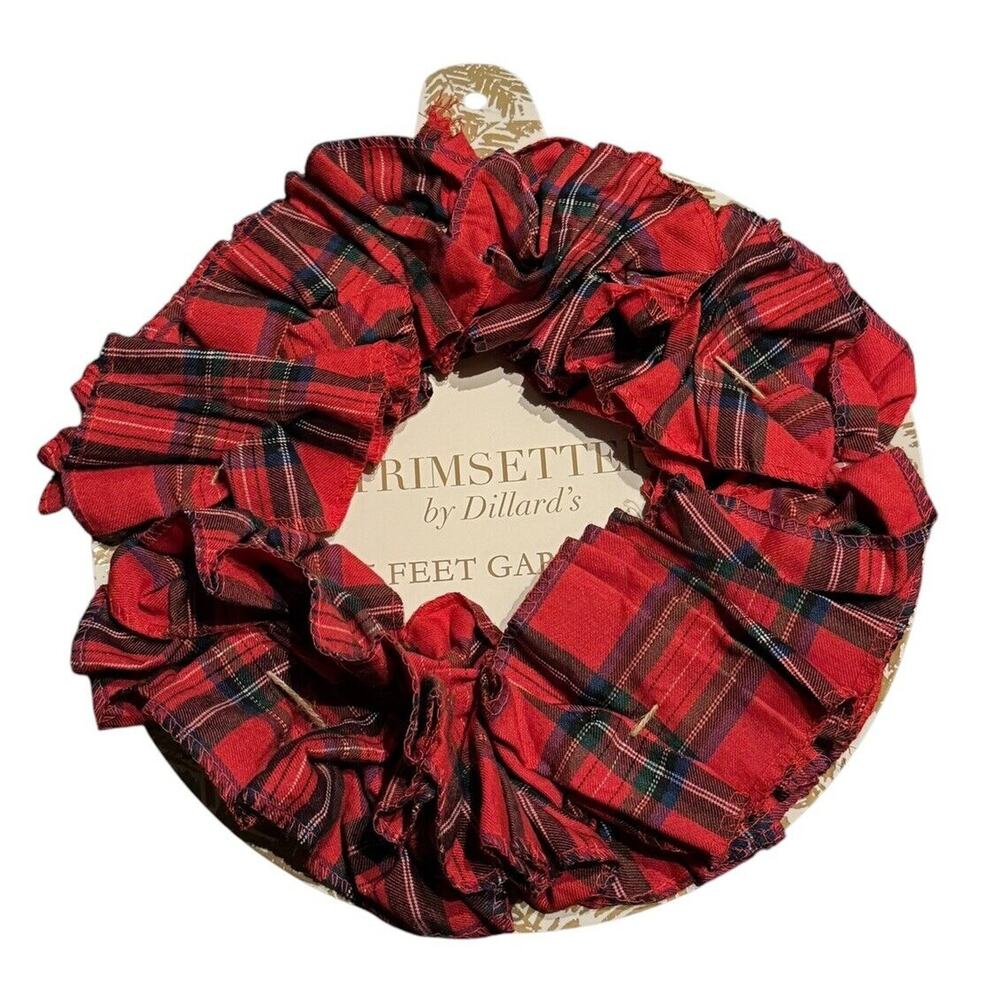 Trimsetter By Dillard's Red Plaid Garland Christmas Tree Holiday 5 Feet NEW